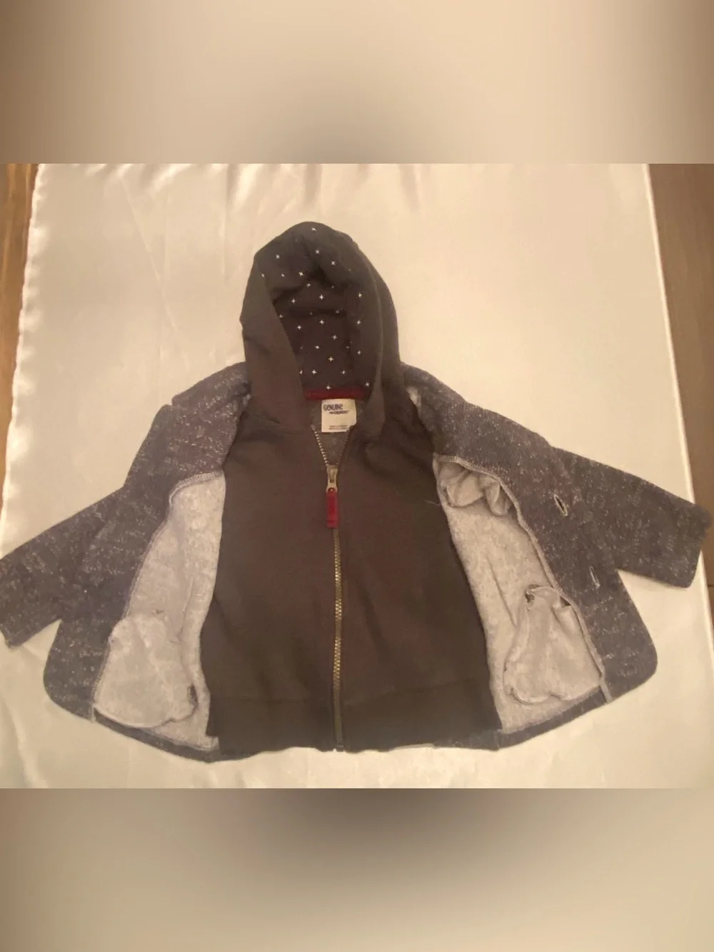OshKosh B'gosh Speckled Gray Knit Hooded Jacket